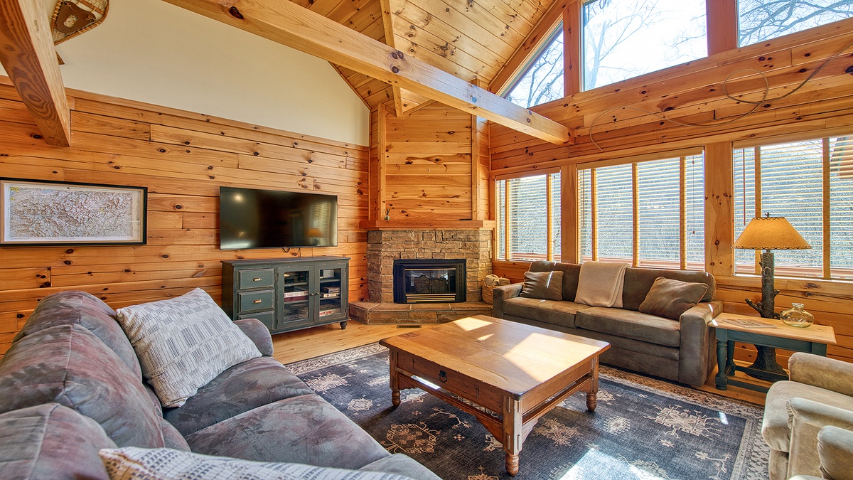 Living Area w/ Gas Fireplace