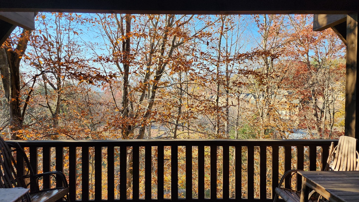 Enjoy the Fall Foliage from the Covered Deck