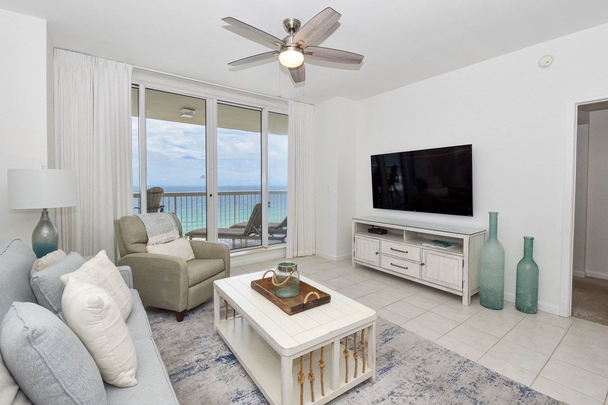 Silver Beach Towers East 1102 - Living Area with Balcony Access