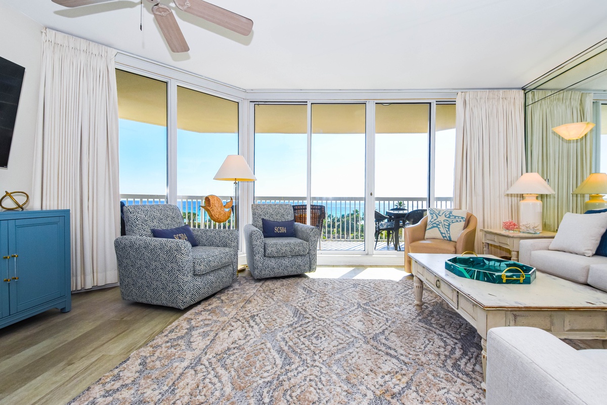 Silver Shells St. Croix 504 - Living Area with Gulf Views