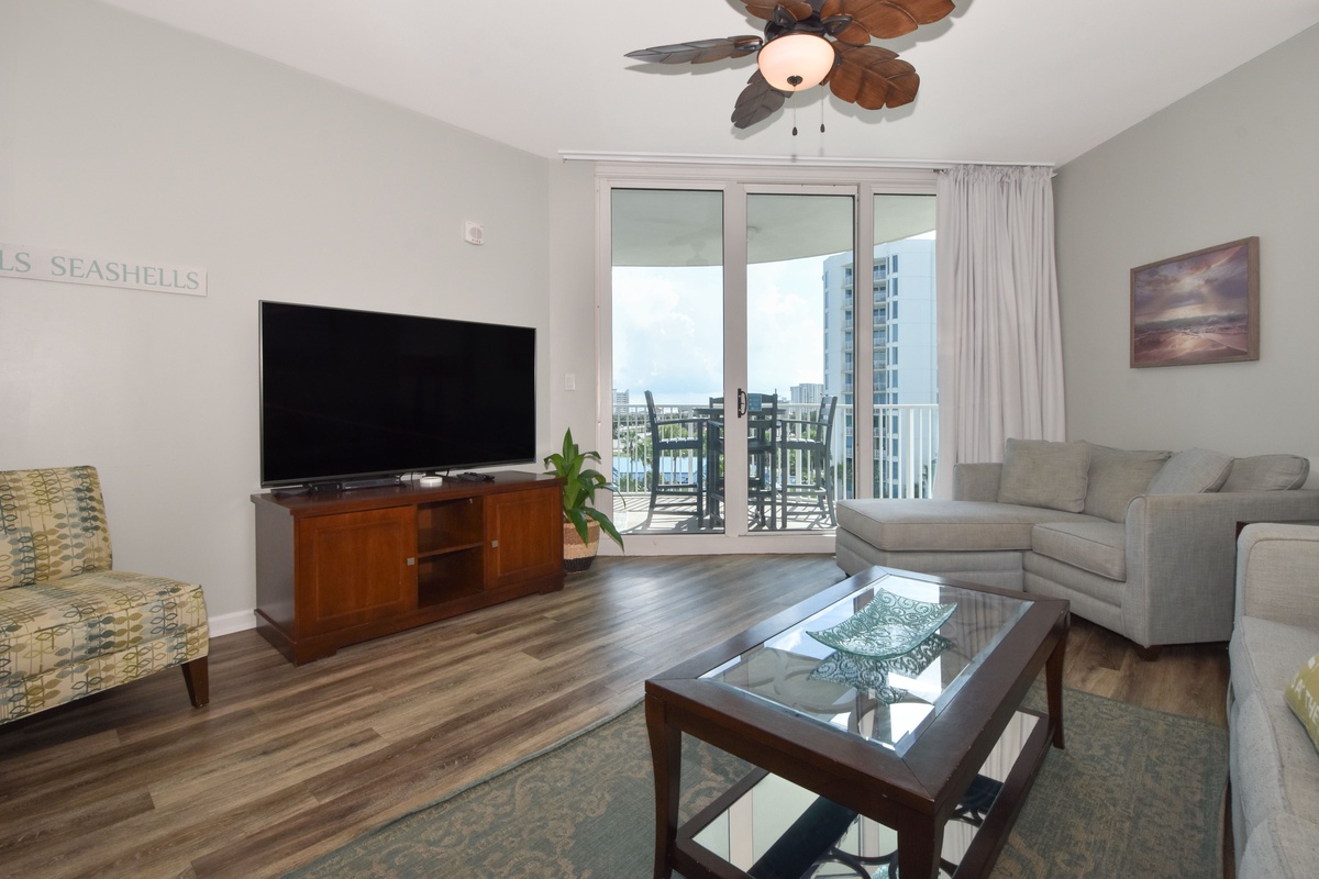 The Palms of Destin 1609 - Living Area with Balcony