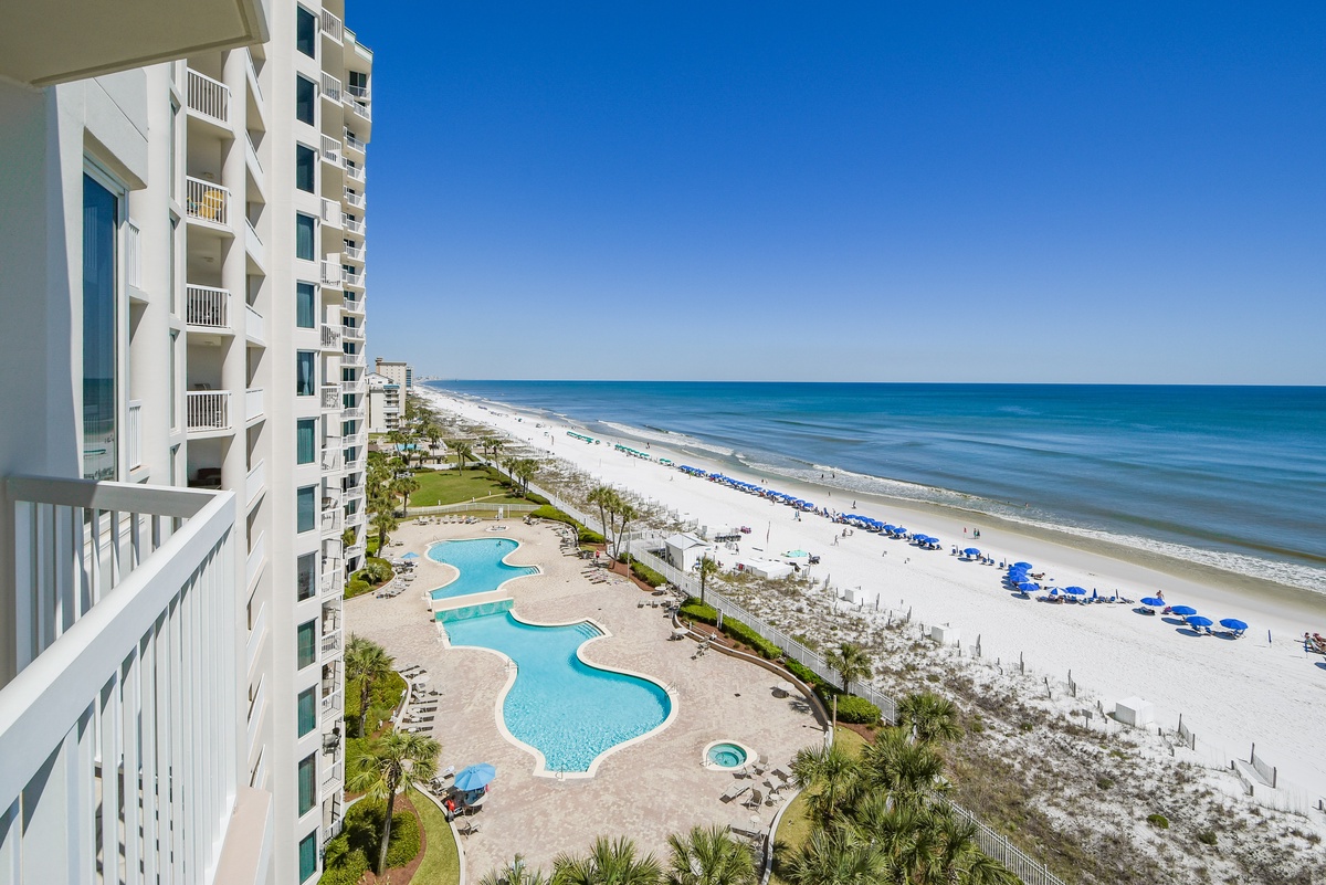 Silver Beach Towers West 805 - Balcony View of Pool