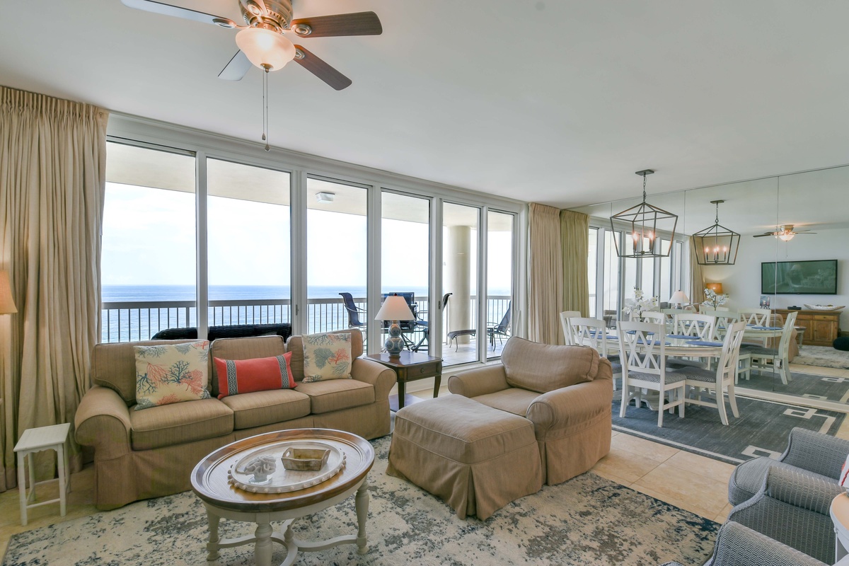 Silver Beach Towers West 1503 - Living Area with Balcony Access