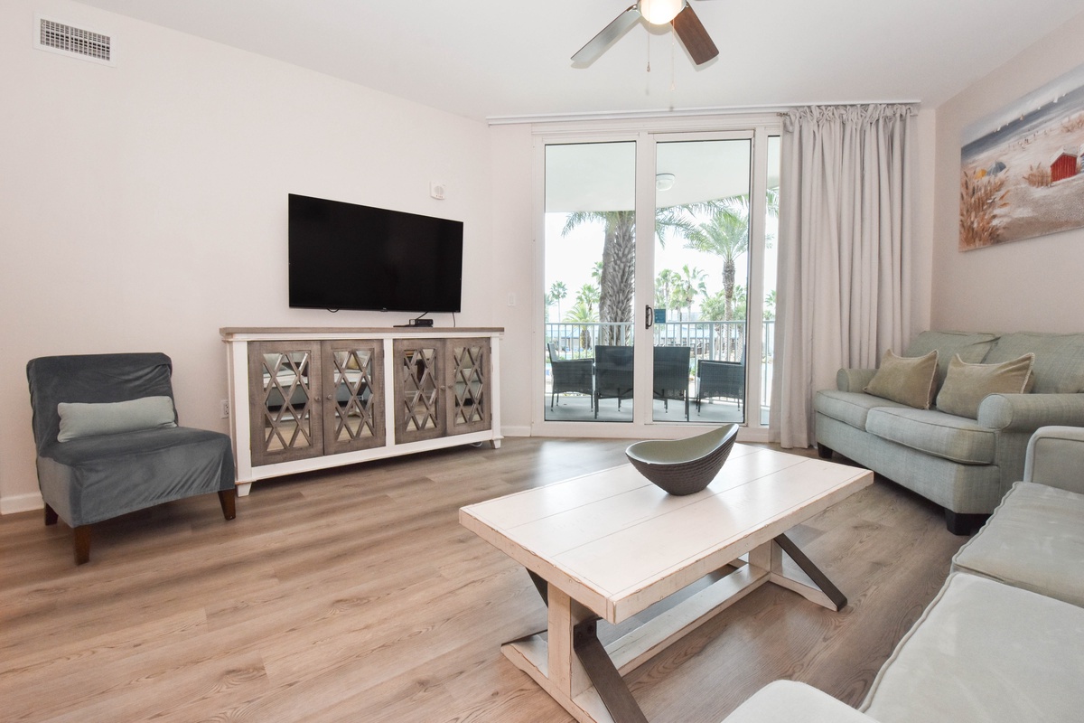 The Palms of Destin 1209 - Living Area with Balcony Access