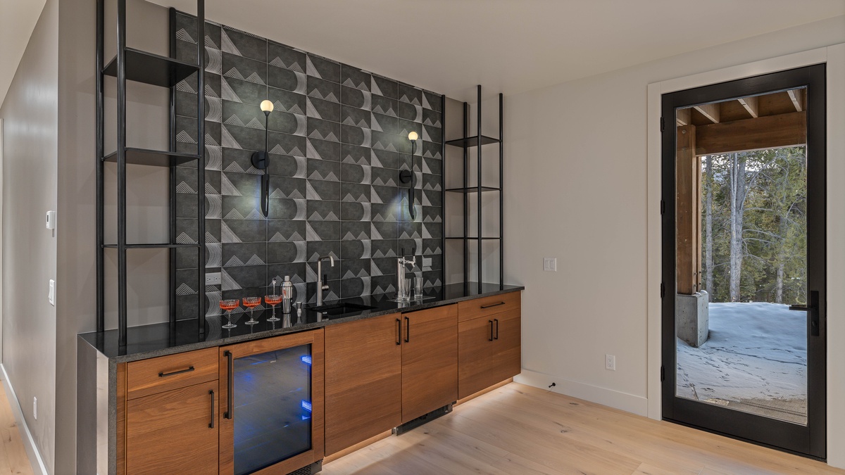 Lower level wet bar, adjacent to family room