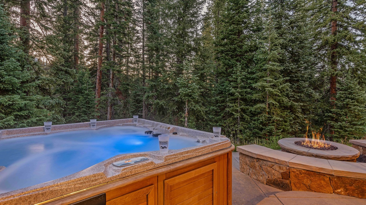 Soak in the private hot tub just steps away