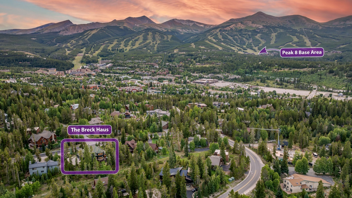 Aerial of The Breck Haus with Breckenridge Ski Resort