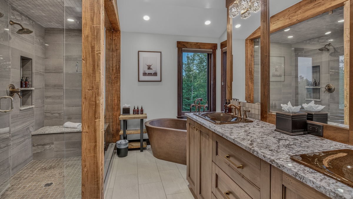 Bedroom 1, Main Level - Primary ensuite with double vanity