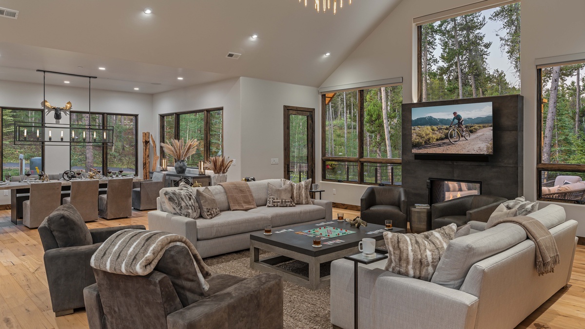 Great room and dining area