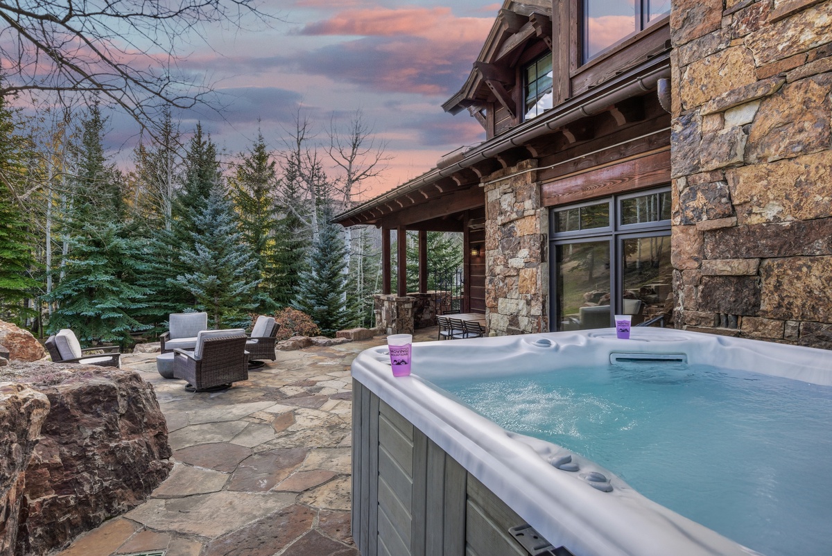 Relax in the hot tub after a day on the slopes