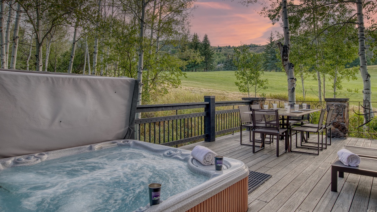 Hot Tub, Main Level Deck - With seating area