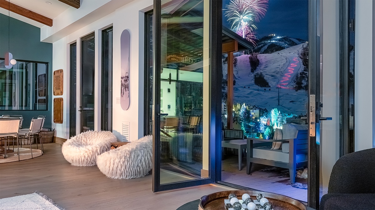 Deck, Upper Level - Aria Ridge, enjoy scenic ski slope views.