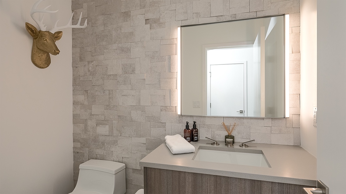Powder Room, Main Level - Single vanity and toilet