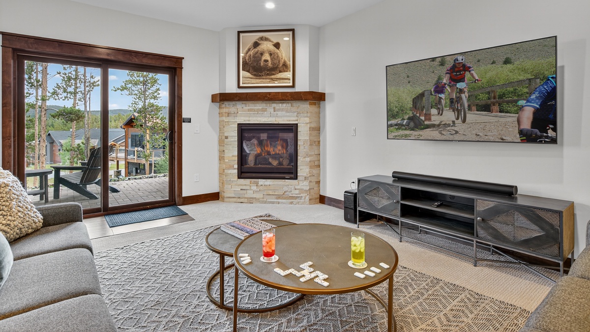 Family Room, Lower Level - With fireplace