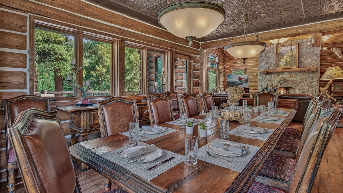 Dining Area, Main Level - Table with seating and forest views