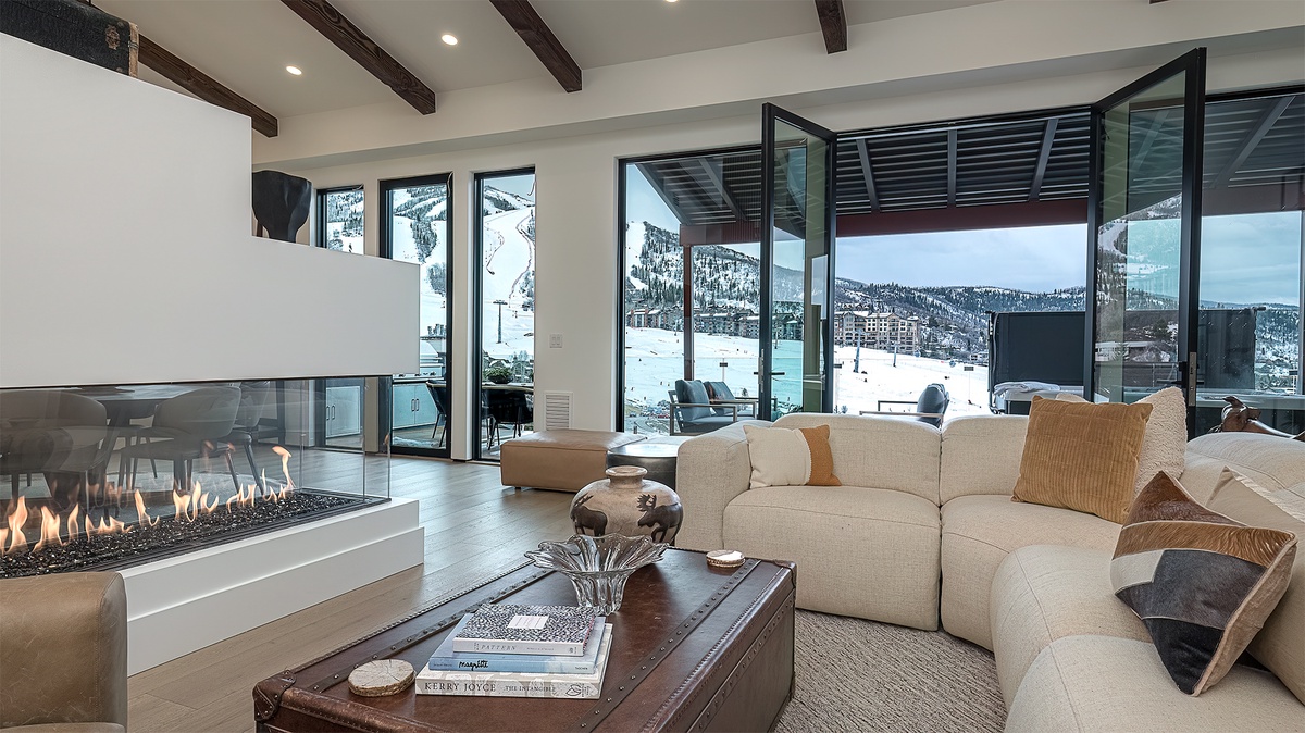 Great Room, Upper Level - With mountain views