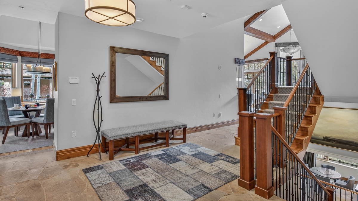 Entryway, Main Level - With bench seating and decorative mirror