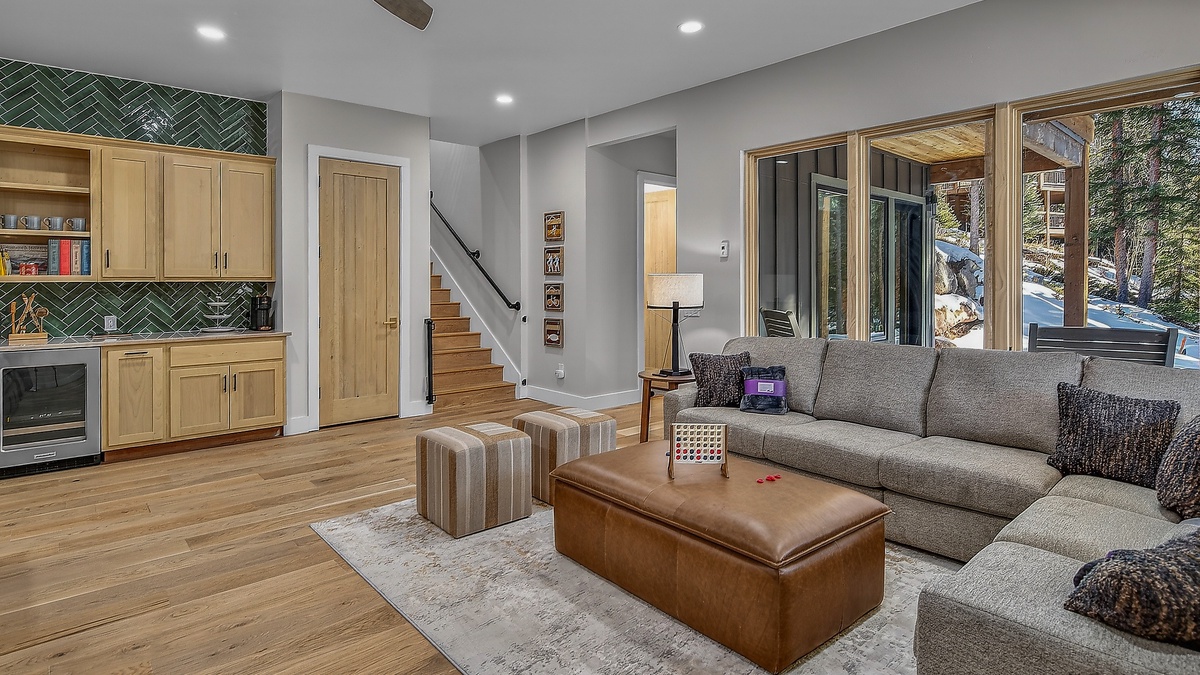 Family Room, Lower Level - Family area with two full-over-king bunk beds