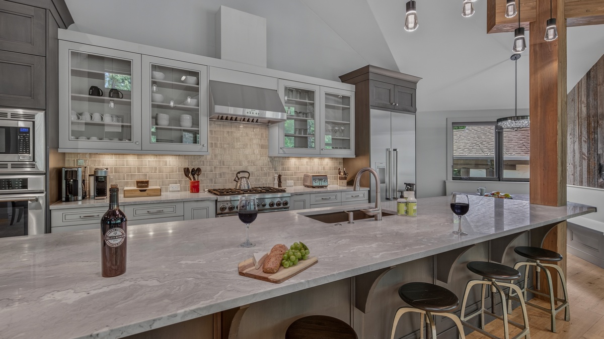 Kitchen, Upper Level - Island with bar seating