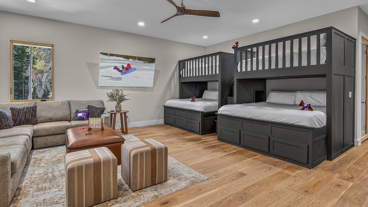 Family Room, Lower Level - Family area with two full-over-king bunk beds