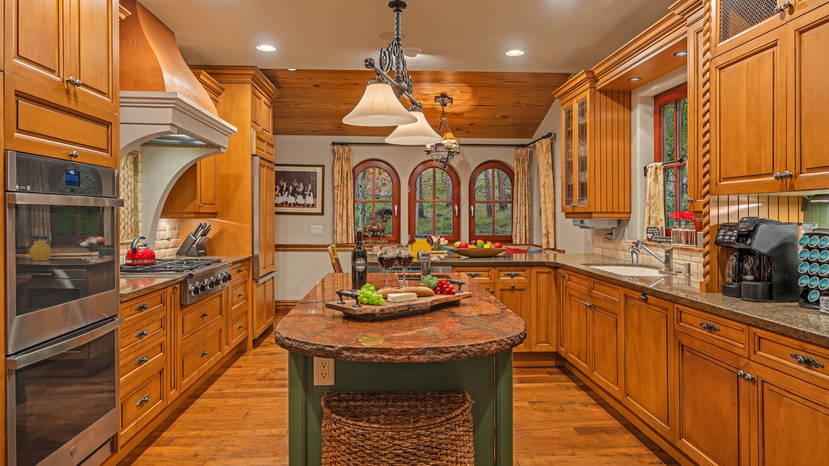 Gourmet kitchen with large island on main level