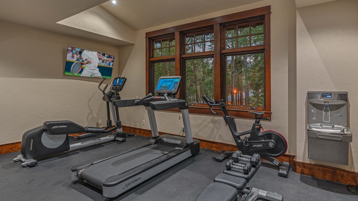 Workout room on the main level, off the garage