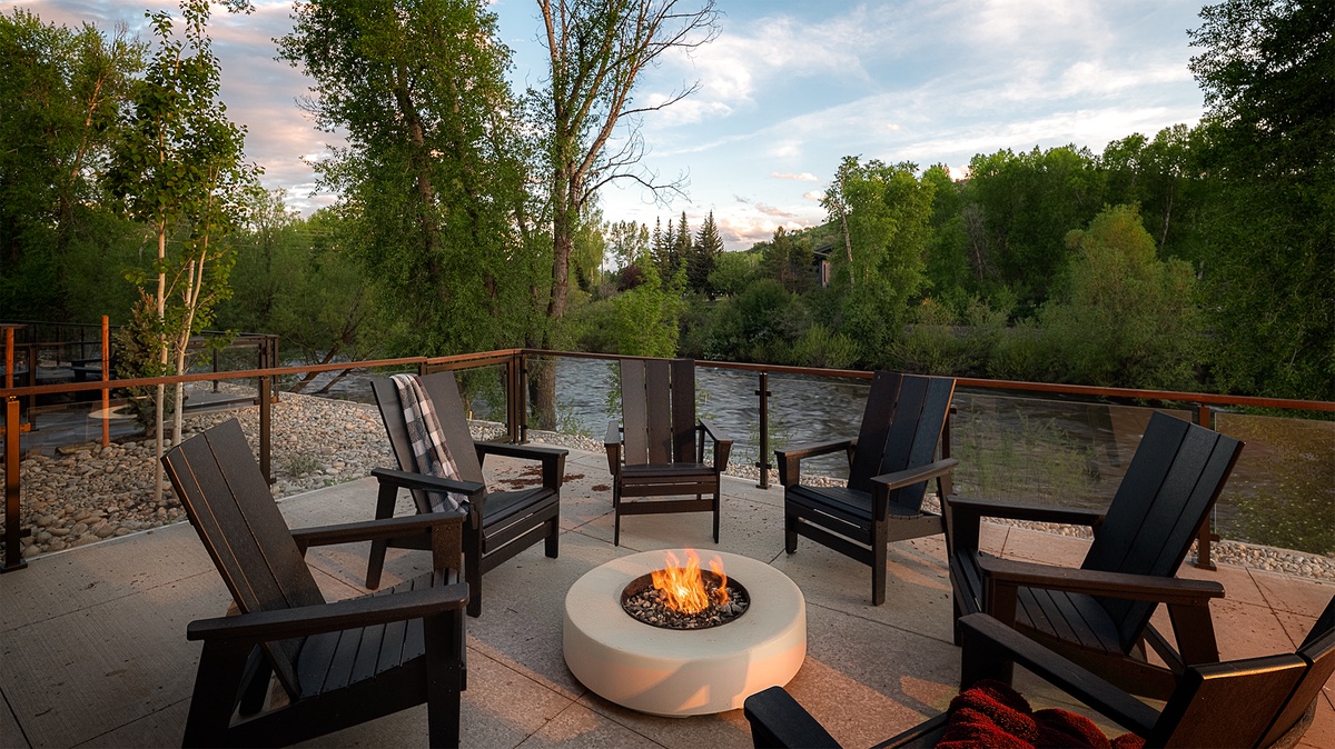 Outdoor Firepit, Upper Level - With Yampa River views