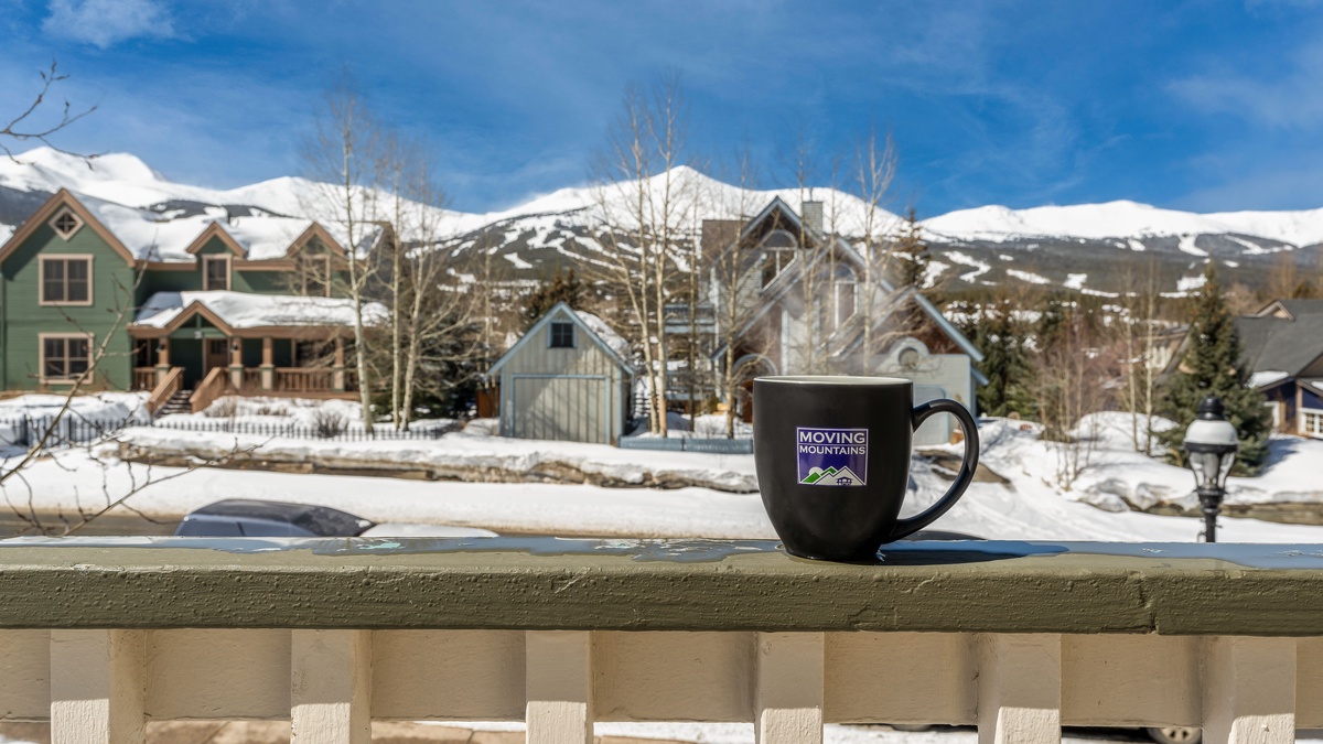 Primary king suite balcony view of Breckenridge Ski Resort
