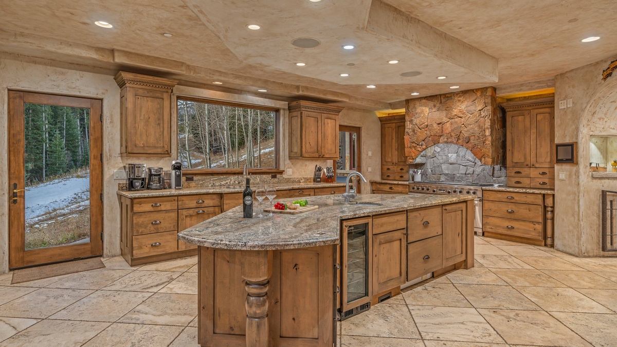 Spectacular gourmet kitchen on main level