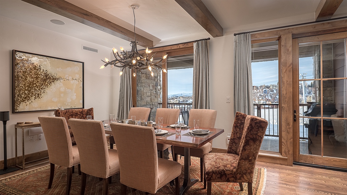 Dining Area, Main Level - With ski slope views
