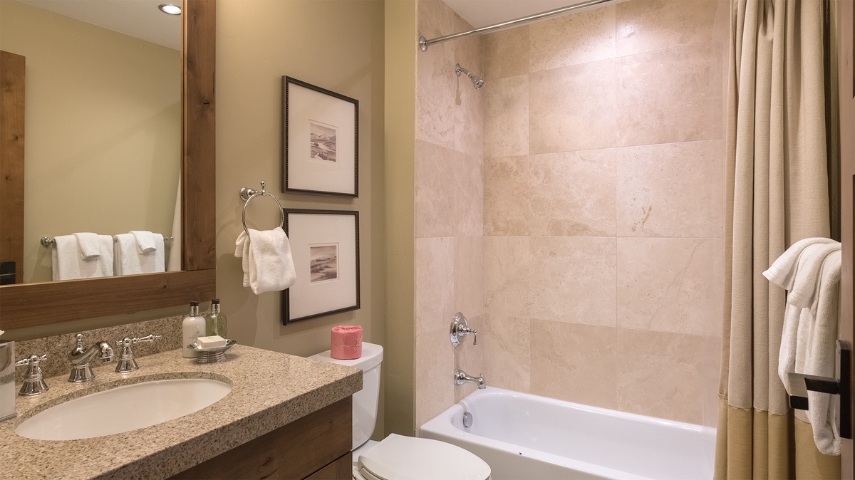 Shared Bathroom, Main Level - Hall bath adjacent to Bedroom 2