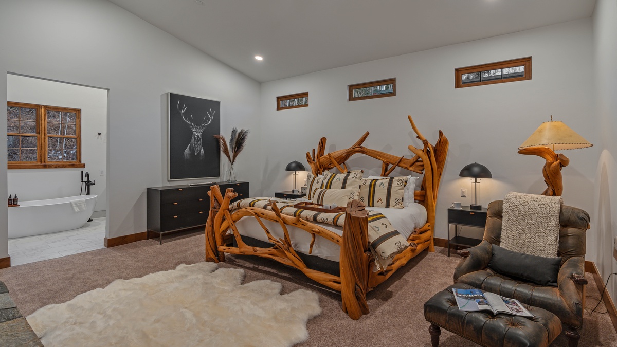 Primary king suite on upper level with ensuite