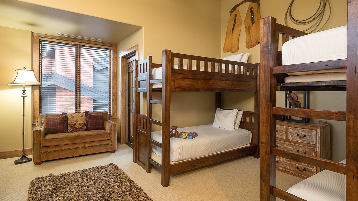 Bedroom 4, Main Level - Three twin-over-twin bunk beds