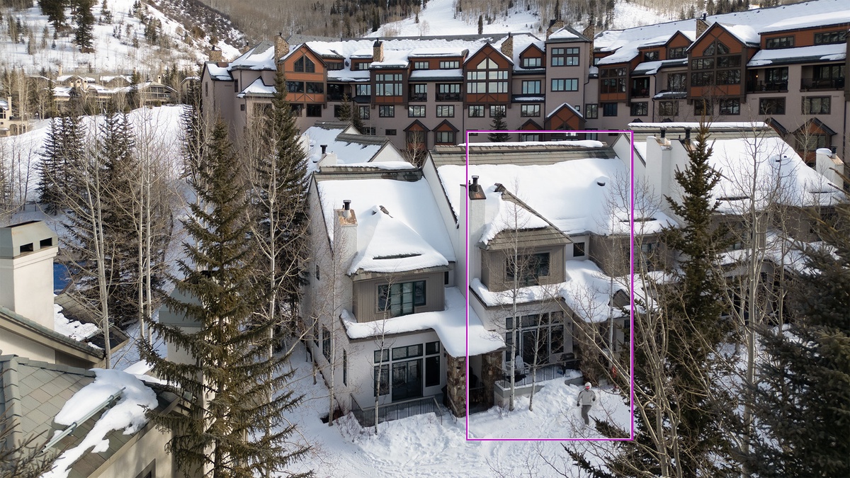 Aerial view ski-in/ski-out