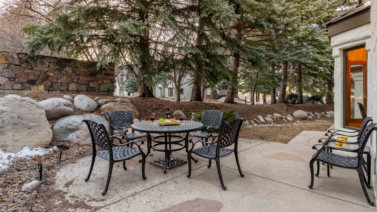 Private patio on main level with grill