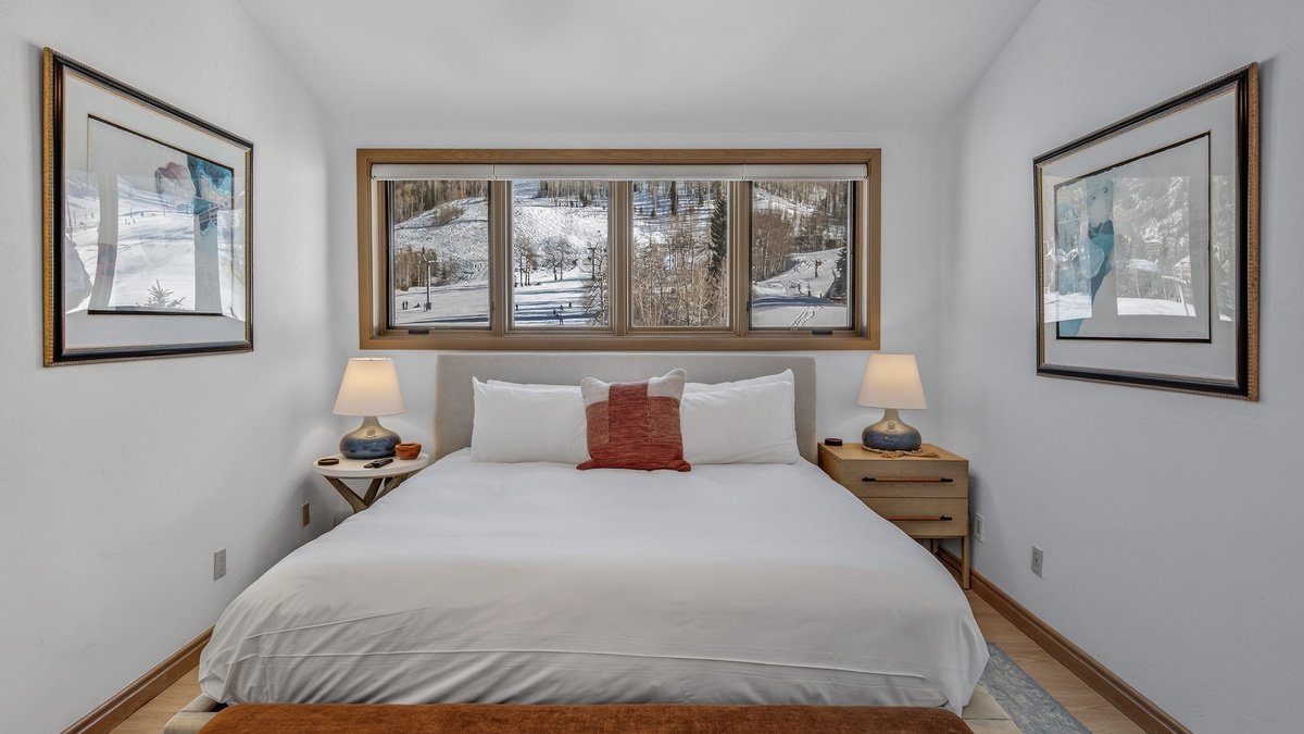 Bedroom 2, Upper Level - King suite with ski slope views