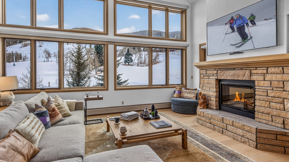 Great Room, Main Level - With views of the ski slopes