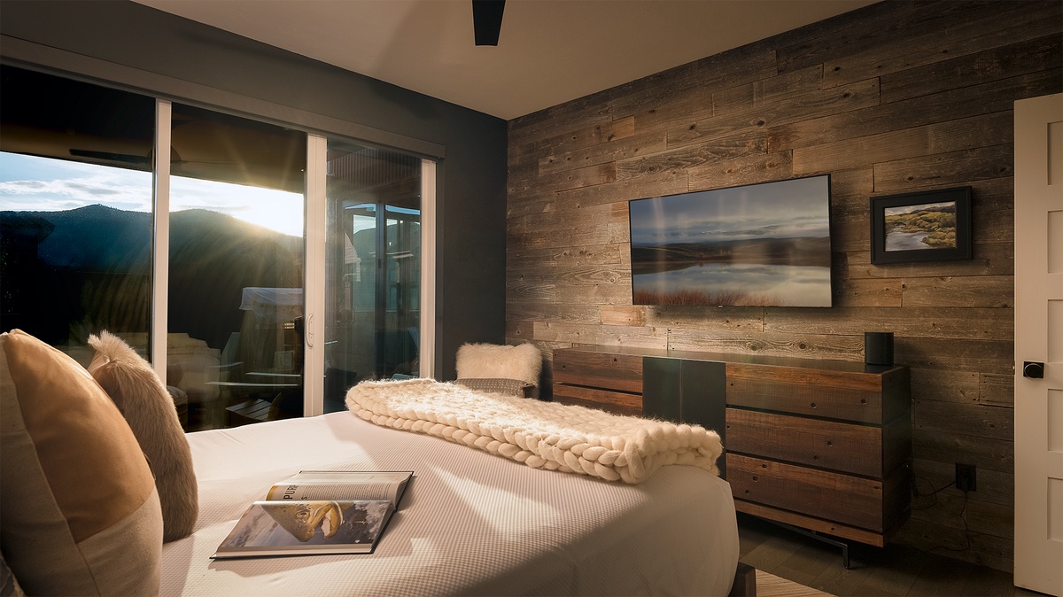 Bedroom 1, Main Level - King bedroom with wood accent wall
