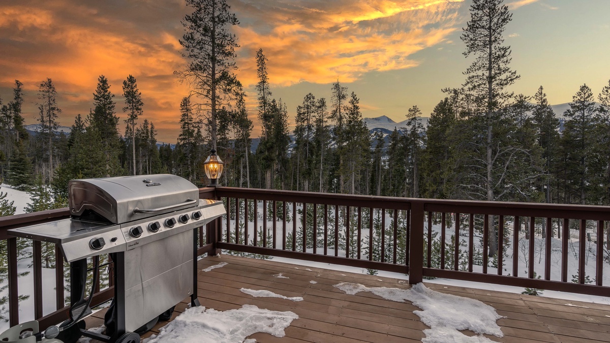 Grill out and watch the sunset on the main level deck