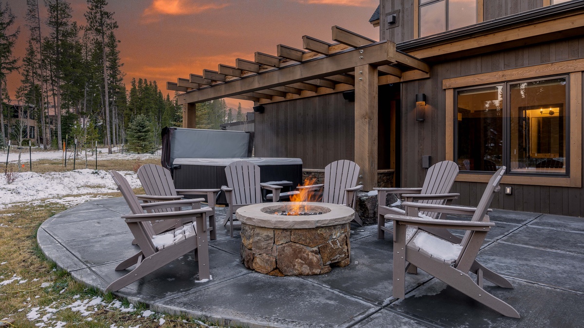 Cozy up around the firepit on the private back patio
