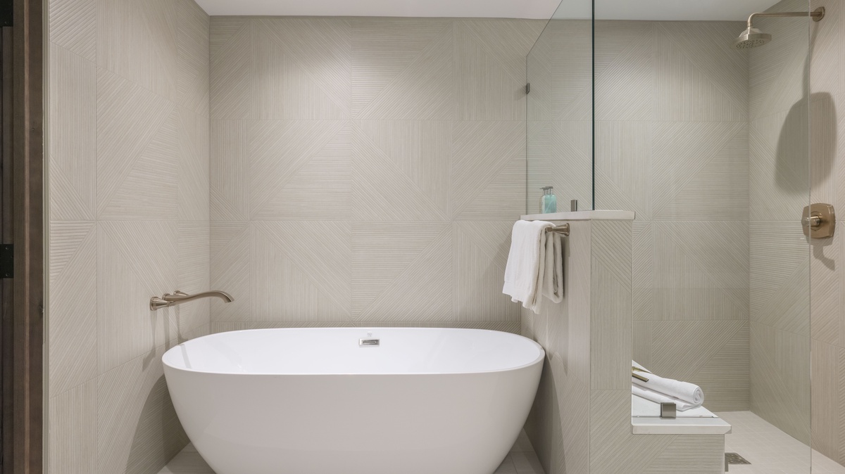 Bedroom 1, Main Level - Primary ensuite tub-shower