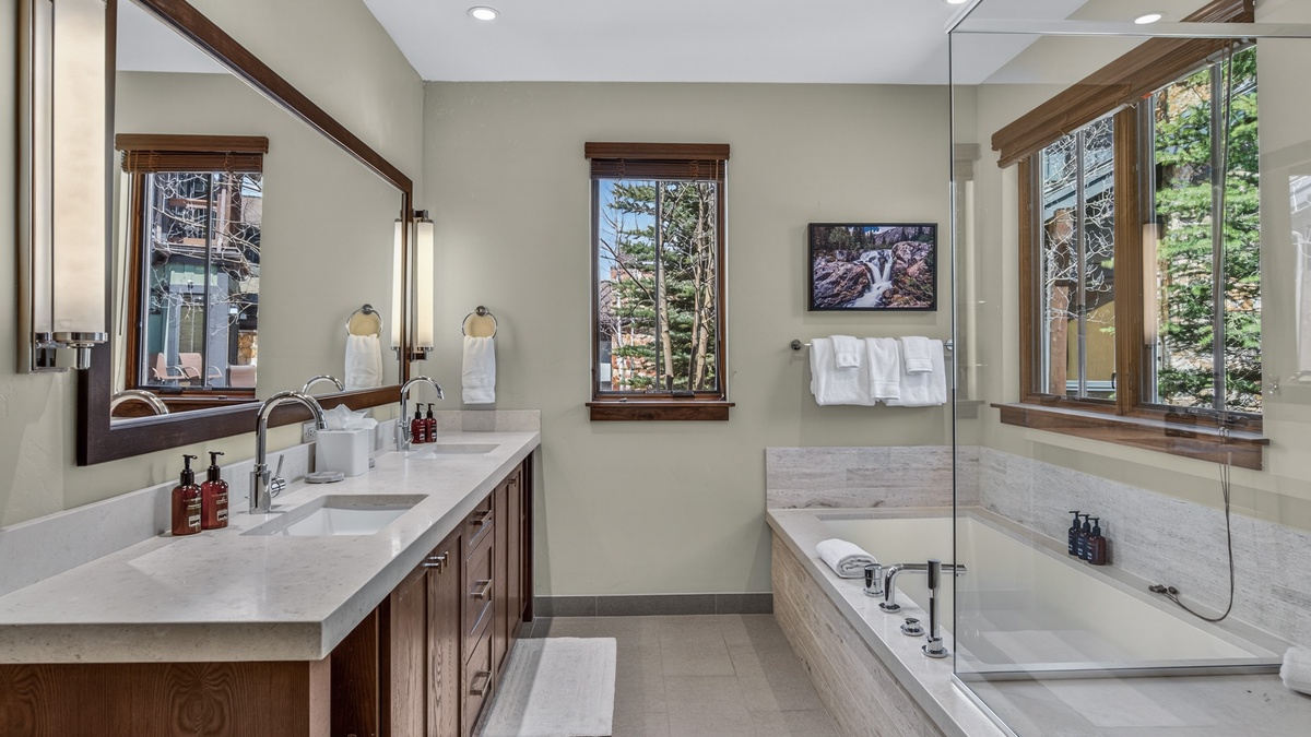 Bathroom 1, Main Level - Ensuite bathroom with soaking tub and shower