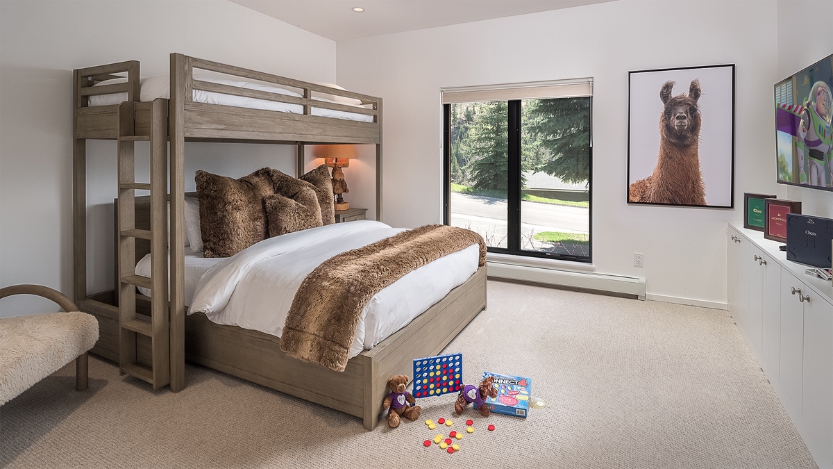 Bedroom 3, Lower Level - Twin-over-queen bunk bed