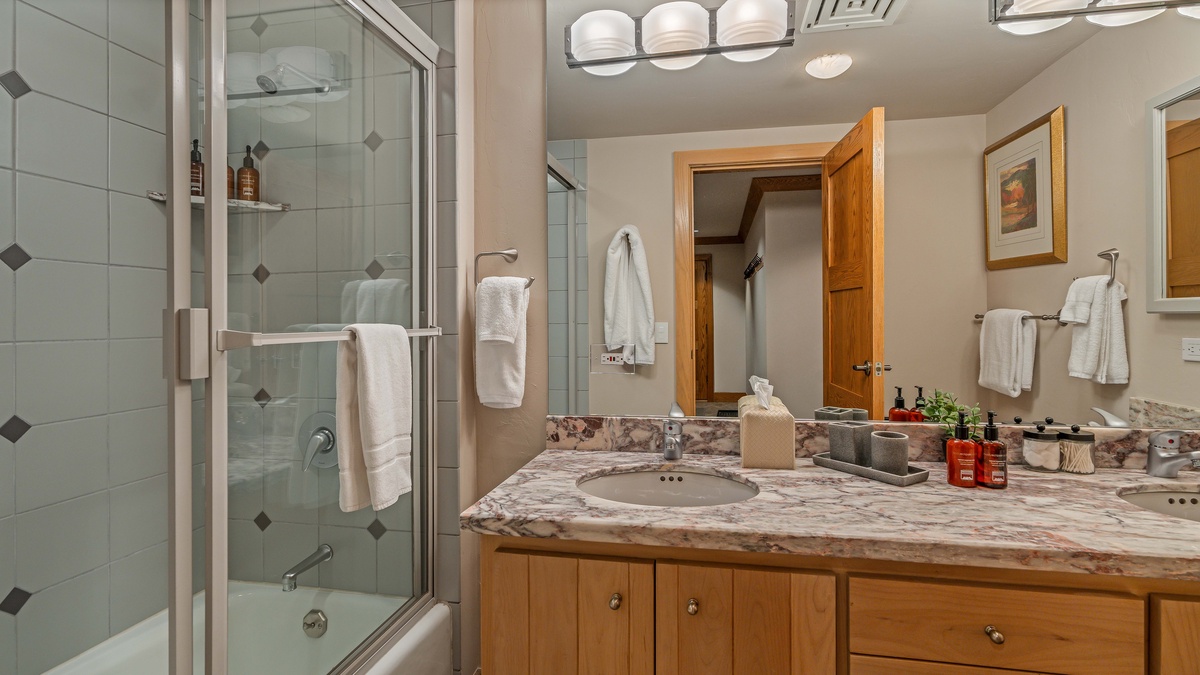 Shared hall bath on lower level