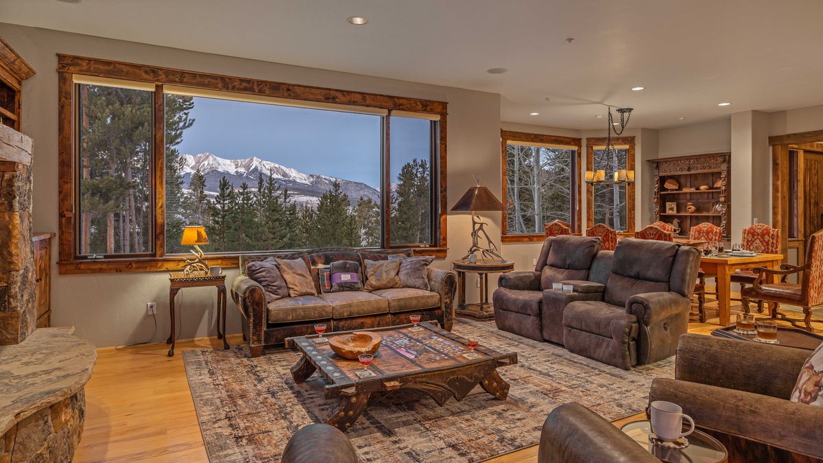 Great Room, Main Level - with mountain views!