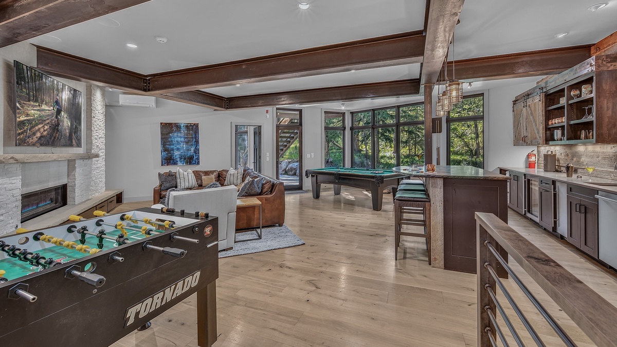 Family Room, Lower Level - Seating area beside wet bar