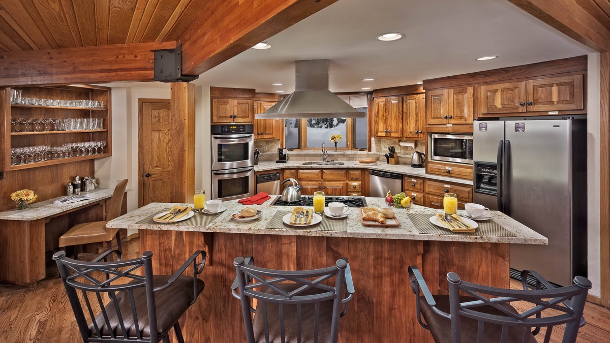Gourmet kitchen with bar seating