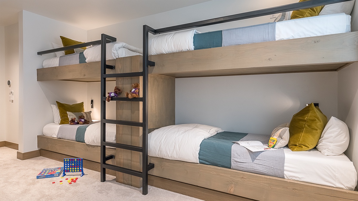 Bedroom 4, Mid-Level - Riverlight Lodge two twin over twin bunk beds
