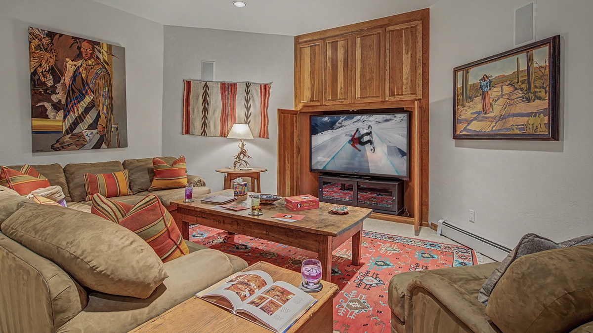 Family Room, Lower Level - TV with seating area