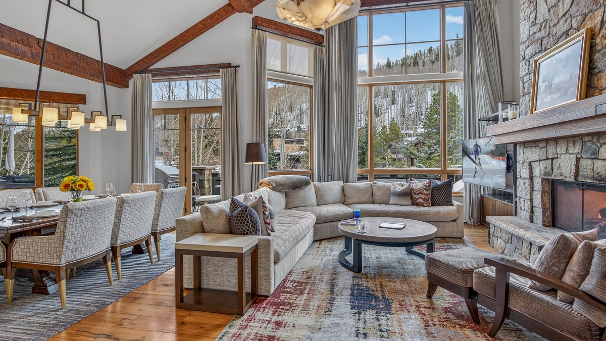 Great Room, Main Level - With expansive mountain views